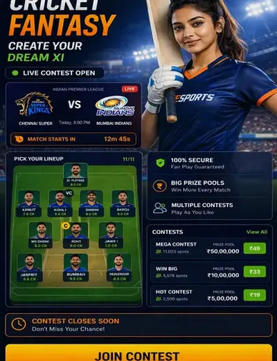 Rs9club (rs 9 club) fantasy cricket & matchday visual 3